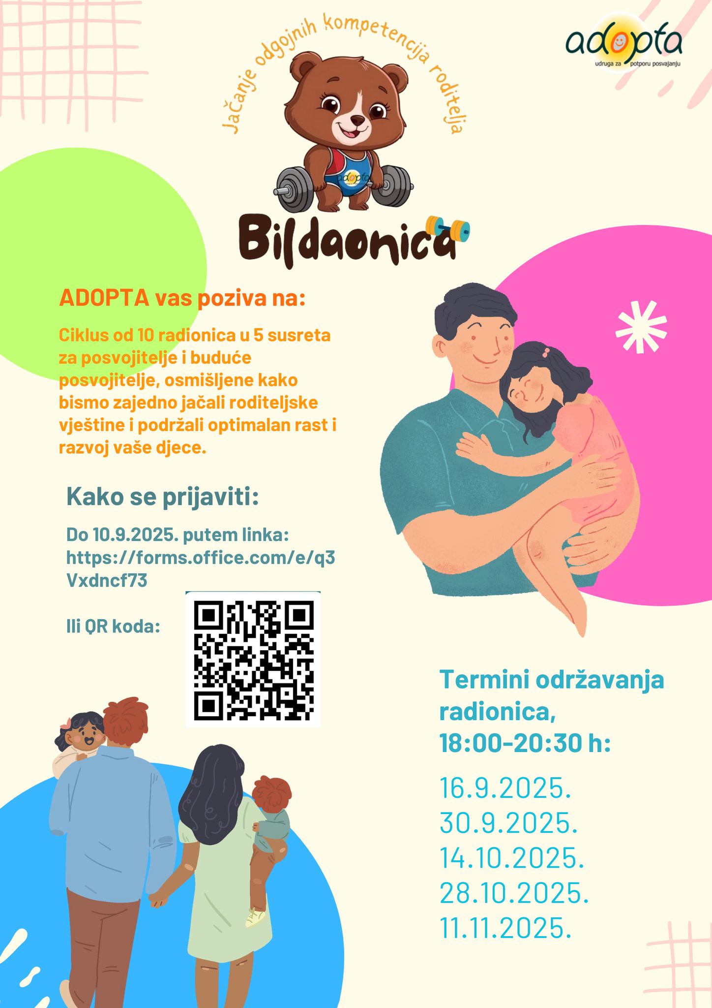 BILDAONICA - radionice za jačanje roditeljskih vještina posvojitelja i budućih posvojitelja